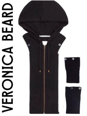 Veronica Beard Cashmere Hoodie Dickey with Cuffs